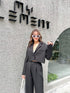 WYNN Two Piece Cropped Coat with Wide Leg Trouser